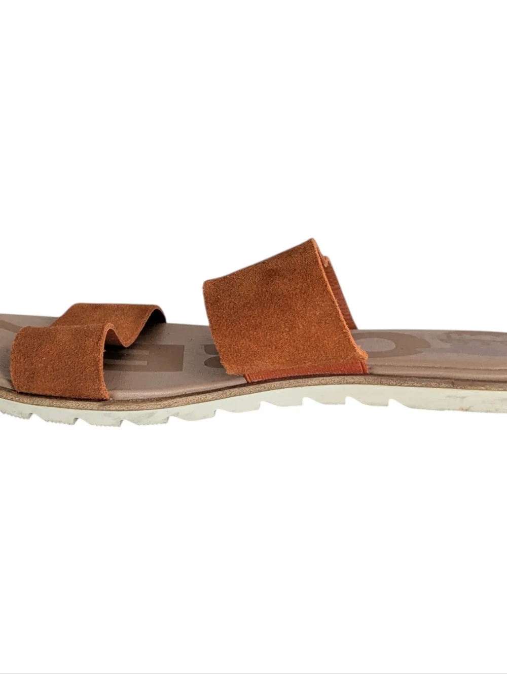 Sorel Ella II Orange Suede Slide Sandals Size 8